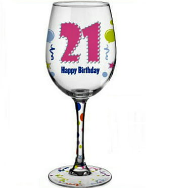 Personalised Hand Painted Wine Glass Birthday EMILY DOLL